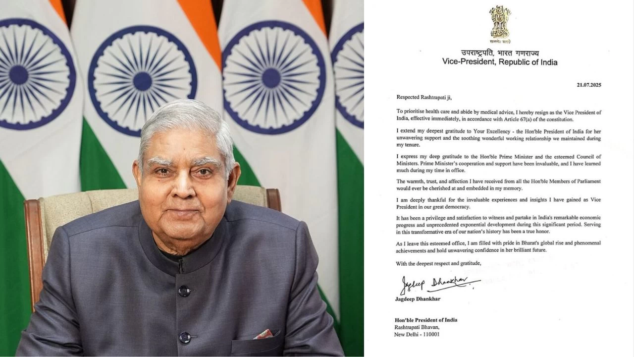 Vice President Jagdeep Dhankhar Resigns Citing Health Concerns, Sparks Political Buzz