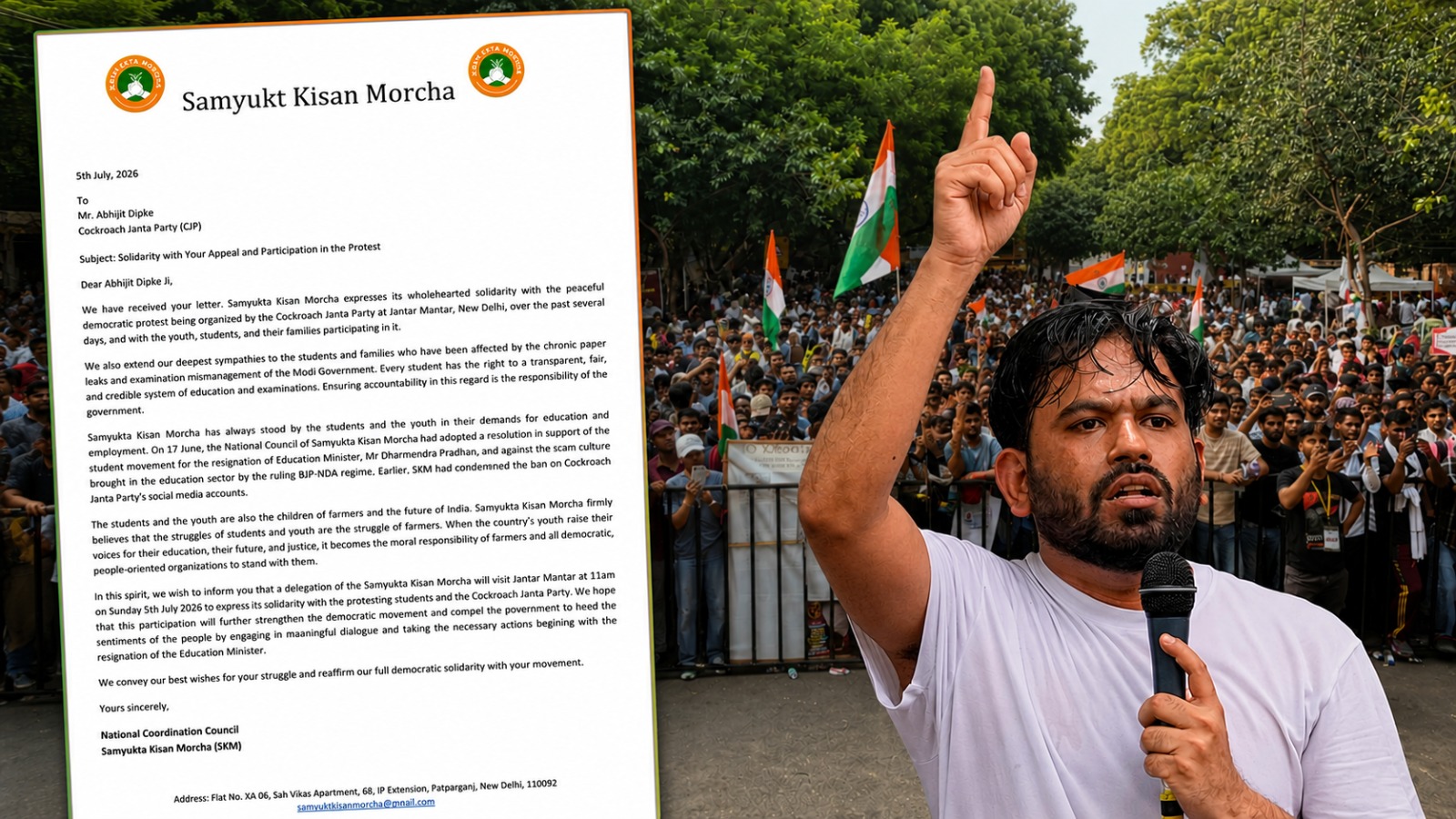 “Moral Responsibility…”: Samyukta Kisan Morcha Extends Support to CJP Protest, Delegation to Visit Jantar Mantar